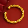 Pulsera de Cobre Chapada en Oro para Mujer, Moda Clásica Trenzada Retorcida, Abierta, Lujo Ligero, Estilo Único, Venta Caliente de Temu