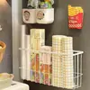 Prateleira Magnética de Armazenamento para Geladeira de Cozinha, Porta-Filme Plástico, Porta-Papel Toalha, Organizador Doméstico Sem Furos para Temperos e Filme Plástico