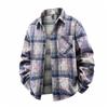 Camisa de Cuadros para Hombre Estilo Americano Retro Diseño de Manga Larga B5020-P56