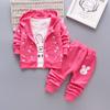 2018 Ropa nueva para salir primavera y otoño traje de tres piezas para bebé niña 0-4 años traje para niña ropa para el festival de primavera estilo coreano