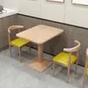 Snack Tienda de Fideos Barbacoa Desayuno Catering Comida Rápida Combinación de Mesa y Silla Tienda de Postres Té con Leche Mesa de Restaurante Comercial Económico