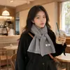 Bufanda Plana Lisa de Punto Grueso Cálida para Hombre Otoño e Invierno Estilo Coreano Japonés Estilo Pareja Versátil Calentador de Cuello de Lana Tejido para Mujer