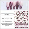 Pegatinas para Uñas Estampado de Leopardo Otoño e Invierno Tendencia Francesa Lazo Rosa Leopardo Pequeño Marrón Decoración para Uñas Pegatinas
