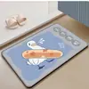 Expansão Tapete Absorvente de Silicone Mole Macio Porta do Vaso Sanitário Tapete Novo Tapete Antiderrapante para os Pés Tapete de Entrada Home Cartoon