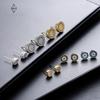 Pendientes Populares de Hip-Hop para Hombre, Microincrustados con Circonita Cúbica, Pendientes de Hip-Hop Dorados de Moda, Nueva Joyería Transfronteriza al por Mayor