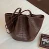Bolsa Tote com Padrão Trançado Feminina 2026 Nova Tendência de Verão Toque de Luxo Leve Bolsa de Ombro Único Grande Capacidade Bolsa para o Dia a Dia