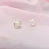 Brincos Vintage Flor em Botão Torcido com Pérola Natural de Água Doce e Design de Flor em Botão Plissado Envolvendo a Pérola, Design Versátil para Mulheres