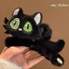 Lindo pasador de pelo de gato de peluche para mujer 2025 Nuevo estilo Lindo pasador de pelo en la parte posterior de la cabeza Pinza de tiburón de alta gama Adorno para la cabeza