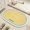 Tapete de banheiro fresco e simples, absorvente de água e de secagem rápida, pode ser cortado no tamanho, tapete de piso de terra de diatomáceas, resistente ao desgaste e antiderrapante