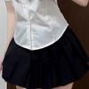 Uniforme JK Estilo Colegial Terno Camisa Branca Feminino Verão Desejo Puro Alça Design de Cintura Senso Top Camisa Manga Bufante