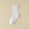 Calcetines apilados para mujer, calcetines blancos de longitud media, para primavera y verano, combinan con zapatos pequeños de cuero, calcetines negros finos para primavera y otoño, calcetines sin costuras para el verano de yuezi