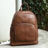 Mochila Transfronteiriça Nova de Couro Bovino de Primeira Camada, Mochila Casual Versátil, Bolsa Escolar de Couro Genuíno de Alta Qualidade, Mochila para o Dia a Dia
