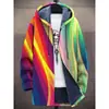 Chaqueta de Invierno Transfronteriza para Hombre con Forro de Felpa Estampado, Engrosada, Cortavientos, Manga Larga, Cremallera, Moda, con Capucha, Corte Holgado