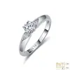 Anillo de Plata de Ley S925 con Moissanita Completa, Banda Triangular de Seis Garras, Anillo Cerrado para Mujer, Más Vendido en Amazon, Certificado Gra