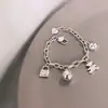 Cuentas de Dibujos Animados Coreanos Oso con Cuentas Cara Sonriente Pulsera para Mejor Amiga Femenina Diseño de Nicho Ins Estilo Frío Simple Joyería de Mano
