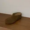 Pantuflas Birkenstock de Piel de Vaca con Suela Gruesa y Tacón Alto de 7 cm para Mujer para Usar Afuera, Estilo Bosque, Feas y Lindas, Zapatillas de Medio Pie Baotou de Nicho, Slip-Ons Perezosos