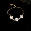 Pulseira Vazia de Abóbora de Zircônia Banhada a Ouro Real Estilo Francês Luxo Leve Nobre Elegante Pulseira Nicho Pulseira High-end para Mulheres