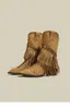 Botas de moda retro para adelgazar para mujer, botas con flecos, botas de vaquero de punta para mujer, tacón grueso, estilo western radical 2026
