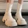 Botines Retro Martin de Suela Gruesa Versátiles de Gama Alta 2025 Otoño Nuevo Estilo Popular para Adelgazar y Aumentar Estatura para Mujer