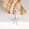 Clavo de ombligo de circonita microincrustada con forma de lazo transfronterizo, anillo de ombligo sexy y a la moda para chica popular