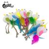 Stock Listo del Fabricante Venta al por Mayor Peluche Pluma Artificial Campana Pájaro Juguete Catnip Auto-Placer y Alivio del Aburrimiento Juguete para Mascotas