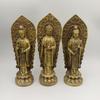 Colección Bronce Antiguo Adornos de Bronce Set de Buda de Bronce de los Tres Santos Occidentales Decoración para el Hogar Regalo Creativo Artesanías