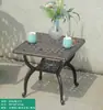 Mesa y sillas de comedor para exteriores patio exterior mesa de barbacoa de aluminio fundido con azulejos jardín balcón mesa de café pequeña mesa larga ovalada mesa cuadrada