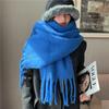 Chal Monocromático de Invierno de Felpa Liso Estilo Perezoso Color Sólido Mohair Grande de Lana Cálida Bufanda Estilo Estudiante Transfronterizo