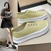 Tênis de Lona Feminino 2024 Verão Novo Fino Baixo Respirável Versátil Estudante Slip-on Cadarço Casual para Mulheres