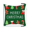 Nuevo Juego de Cuatro Piezas de Funda de Almohada y Funda de Cojín de Terciopelo de Piel de Melocotón y Lino Cruzado para Navidad