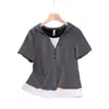 Traje Deportivo Casual de Verano para Mujer 2026 Nuevo Elegante y Moderno Estilo Coreano Conjunto de Pantalones Anchos de Manga Corta Falso de Dos Piezas