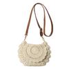 Bolso de Paja Nuevo con Flor Hueca, Bolso Versátil Tejido a Mano, Bolso Cruzado de Hombro Ajustable, Bolso de Playa para Vacaciones