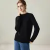 Novo Suéter de Malha Gola Redonda 100% Caxemira Outono/Inverno 2026 para Mulheres, Suéter Pulôver de Corte Justo, Camada Base