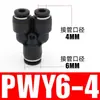 Conector de Mangueira Pneumática 8mm Tipo Y Redutor T Py4/6/8/10/12/14/16Mm Conector de Tubo de Ar