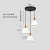 Nuevo candelabro para comedor, diseño de tres cabezas, mesa de comedor simple, estilo popular, lámpara de noche para dormitorio, lámpara creativa para barra de bar, arte de madera y hierro