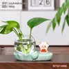 Jarrón hidropónico de ovejita linda, decoración de escritorio de oficina, arreglo floral para mueble de TV, maceta, regalo del Año de la Oveja, oveja de estilo chino