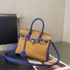 Bolso Platinum de Cuero de Vaca de Primera Capa Color Bloqueado 25-30 cm (H01-Bk)