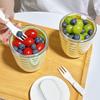 Taza Drenante de Doble Capa, Taza Portátil para Desayuno y Ensalada con Tenedor, Taza a Prueba de Fugas de Grado Alimenticio para Yogur, Taza para Avena, Taza para Fruta