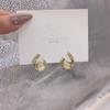 2021 Nueva Moda Aretes de Piedra Ojo de Gato Temperamento Personalidad Rojo de Internet Coreano Diamante Aretes Geométricos Aguja de Plata 925