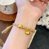 Loja de ouro Jin Yan com acessórios DIY de ouro de areia sorriso Winnie the Poochie urso cabeça contas de transferência pulseira de amantes com contas