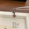 Aço Inoxidável 316L Barra Reta Clipe de Orelha Moda Doce Cool Estilo Escuro Brincos com Pingente de Cruz Vermelha de Granada para Orelhas Perfuradas