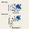 Flor de Rosa con Degradado Pintado Transfronteriza Mariposa Dormitorio Baño Hogar Decoración de Embellecimiento de Pared Pegatina de Pared Autoadhesiva
