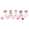 Calcetines de Algodón Transpirables para Niñas Primavera/Verano 2026 Producto Nuevo de Amazon Clase a Rosados Ligeros de Malla de Caña Media Venta al por Mayor