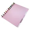 Cuaderno de Hojas Sueltas A4 con 11 Agujeros Tipo Hongo Cuaderno Sencillo con Divisores Creativos Desmontables de 5 Páginas y Páginas Recargables
