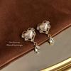 Pendientes de Botón de Lujo de Estilo Francés Vintage, Elegantes y Versátiles, Chapados en Plata con Diseño Elaborado, Pendientes de Declaración Hechos de Fábrica