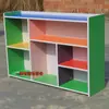 Gabinete de juguetes de colores. Gabinete combinado para área de kínder. Estantería de almacenamiento infantil. Gabinete de biblioteca multifuncional