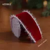 Nueva Cinta de Borde de Terciopelo Blanco y Rojo Estampado de Copos de Nieve Lazo Navideño Cinta para Regalo Accesorios Decorativos