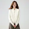 Cardigan de Lã Grossa com Zíper e Trançado Pesado, Gola Redonda, Macio, de Caxemira, para Mulheres, Outono 2026