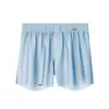 Calzoncillos tipo bóxer de seda helada para hombre, verano, talla grande, frescos, holgados, transpirables, shorts para casa, shorts juveniles de cuatro esquinas