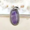 Moda Europea y Americana Colgante Ovalado Forma de Ojos Fluorita Lapislázuli Joyería Transfronterizo AliExpress Suministro